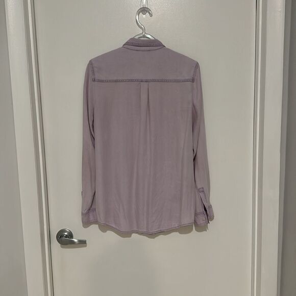 RUBBISH Nordstrom purple chambray long sleeve super soft button up shirt medium - Picture 6 of 6